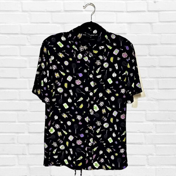 Carole Little Dresses Vintage Button Down Blouse Kitchen Printed Adjustable RARE - Picture 4 of 13